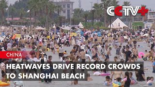 Heatwaves Drive Record Crowds to Shanghai Beach [upl. by Eimareg]