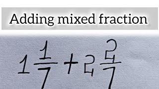 adding mixed fractionmath mathematics fraction [upl. by Mckenzie]