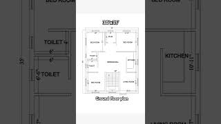 30x35 ground floor plan 1050 sqfthomeplan home housedesign shorts [upl. by Killy]