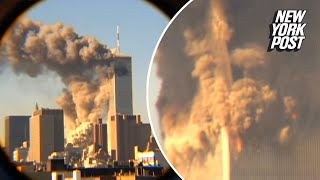 Unseen 911 video found in a closet shows moment when World Trade Center collapsed [upl. by Vena916]