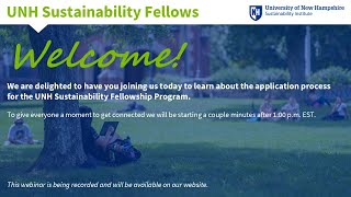 2025 UNHSI Sustainability Fellowship Applicant Information Session [upl. by Haidebej293]