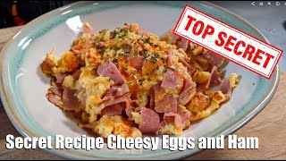 Secret recipe scrambled eggs with ham and cheese  Easy breakfast recipe [upl. by Imef]