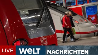 MEGASTREIK LÄUFT Räder stehen still  Verdi und EVG legen Deutschland lahm WELT Newsstream [upl. by Yluj]