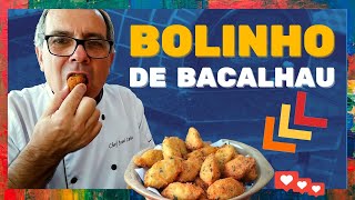 BOLINHO DE BACALHAU TRADICIONAL PORTUGUÃŠS  RECEITA PARA PÃSCOA NATAL E REVEILLON [upl. by Derte]