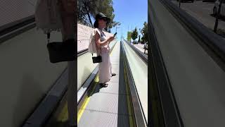 The crazy escalators in Granollers that help old folks get up the hill to visit the cemetery [upl. by Nairadal]