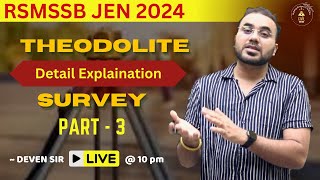 Theodolite Surveying  Part  3  RSMSSB JENAEN 2024  CIVIL कक्षा [upl. by Areyk]