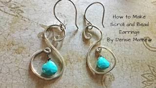 How to Make DIY Scroll and Bead Earrings by Denise Mathew [upl. by Nyleek50]