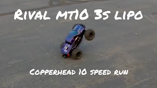 Team associated Rival MT10 speed run Castle creations copperhead 10 [upl. by Aenaj]