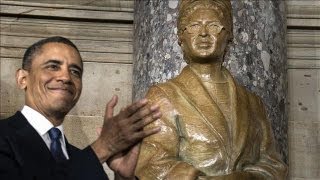 Rosa Parks Statue Unveiled By President Obama [upl. by Grizel946]