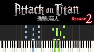 Attack on Titan  Season 2 Opening Theme Piano Tutorial  sheets [upl. by Teriann869]