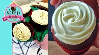 TopKek Çiçek Buketi 2 Bölüm  Krem Peynirli Cupcake Kreması [upl. by Ecnahs]