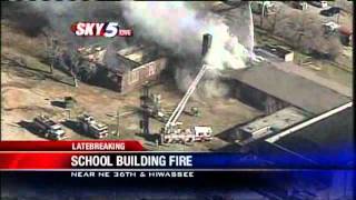 Dunjee School Burns In NE Okla County [upl. by Leora324]