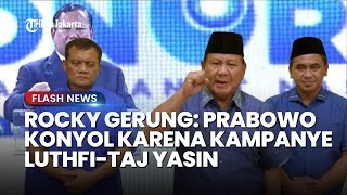 Rocky Gerung Sebut Prabowo Konyol karena Kampanyekan LuthfiTaj Yasin Singgung Etika Publik [upl. by Narrad]