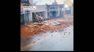 Surveillance Video Shows Tornado Tear Through Bamburg SC [upl. by Ielhsa]