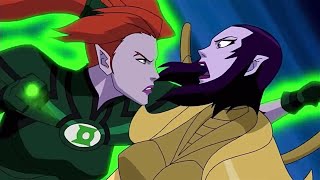 Green Lantern Emerald Knights  Green Lantern Laira vs Ree Yu Fight Scene [upl. by Lewak]