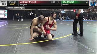 165lbs Anthony Perrotti Rutgers fall Chad Welch Purdue [upl. by Vharat17]