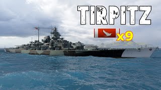 World of WarShips Tirpitz  9 Kills 225K Damage [upl. by Sonnie]