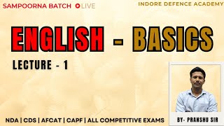 ENGLISH  CLASS 1  SAMPOORNA BATCH  Basic English Grammar for NDA amp CDS  UPSC Exam Preparation [upl. by Keverian]