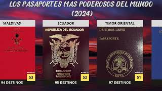 LOS PASAPORTES MAS PODEROSOS DEL MUNDO 2024  127 PAISES [upl. by Ydolem]