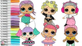 LOL Surprise Dolls Coloring Book Compilation Merbaby Pranksta Touchdown Beats Confetti POP [upl. by Anital]