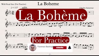 La Boheme  Charles Aznavour  Sheet music for Practice [upl. by Damiani]