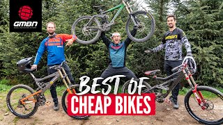 Best Of GMBN Cheap Bike Challenges  Sketchy Bikes Pro Riders Massive Jumps  1hr MTB Compilation [upl. by Elrak]