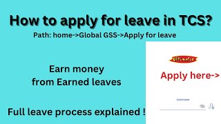 How to earn money from Leaves  Full leave process in TCS [upl. by Annairdua]