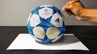 Disegno 3D di un Pallone da Calcio  UEFA Champions League   ARTCYO [upl. by Yrehcaz]