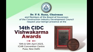 14th CIDC Vishwakarma Awards 2023 Part 1 [upl. by Yliak]