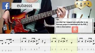 Queen  Another One Bites the Dust BASS COVER  PLAY ALONG TAB  SCORE [upl. by Jerry]