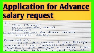 Application to the Company Manager for advance salary l Advance salary request latter in English l [upl. by Tallu]