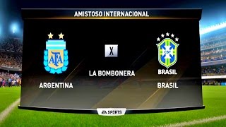 ARGENTINA X BRASIL  1080p  60 FPS  ESTÁDIO LA BOMBONERA  FIFA 17 [upl. by Aisek]