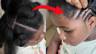 Epic Hairstyle Transformation Half FeedIn Braids  Half Knotted Braid on Super Full 4C Hair [upl. by Alyn]