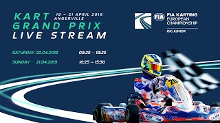 FIA Karting European Championship 2019 OK  Junior Round 1 Angerville Sunday [upl. by Ashlan]