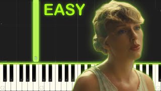 Taylor Swift  cardigan  EASY Piano Tutorial [upl. by Areval452]