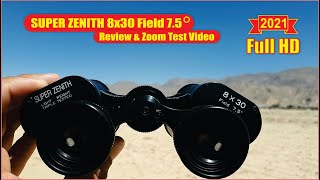 Super Zenith Binocular 8x30 Field 75 Review and Zoom Test Video 2021 [upl. by Pickett395]