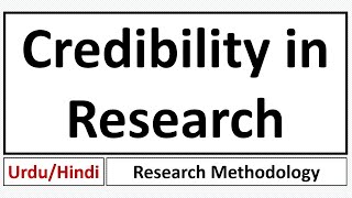 Credibility in Research [upl. by Sicard726]