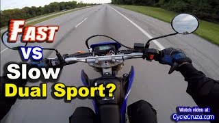 Slow vs Fast Dual Sport Motorcycle  MotoVlog [upl. by Ladnyc215]