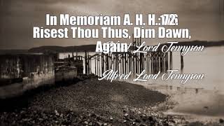 In Memoriam A H H 72 Risest Thou Thus Dim Dawn Again Alfred Lord Tennyson Poem [upl. by Ordnajela]