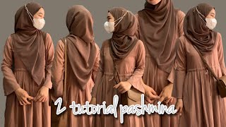 TUTORIAL PASHMINA TERBARU SIMPLE MENUTUP DADA DAN BELAKANG AMAN UNTUK MASKER [upl. by Laws862]