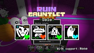 Solo Ruin Gauntlet with Froggit Napstablook Vagetoid and Whimsun  Roblox Undertale Adventures [upl. by Issi]