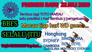 PREDIKSI 22 JULI 2020  BBFS JITU  TOTO MACAU  HK  SD  SGP  4D  3D  2D  ANGKA MAIN JITU [upl. by Lallage75]