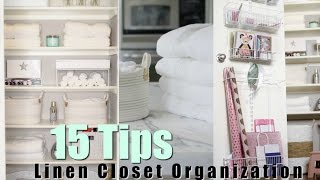 15 Tips For Organizing Your Linen Closet MissLizHeart [upl. by Eidnalem]