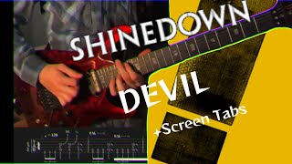 SHINEDOWN DEVIL Guitar Cover  Screen Tabs [upl. by Chesna]