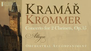 Kramář Krommer  Concerto for 2 clarinets Op35  1st movement orchestral accompaniment [upl. by Guglielma]