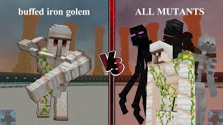 Buffed Iron Golem vs All Mutant  Golem vs Mutant  Minecraft Mob Battle [upl. by Weismann50]