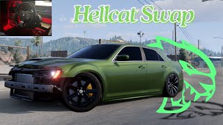 Realistic Cruise In Chrysler Bucket Hellcat 300 Swap With Burble Tune  Steering wheel Gameplay [upl. by Namie]