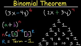 Binomial Theorem Expansion Pascals Triangle Finding Terms amp Coefficients Combinations Algebra 2 [upl. by Ssilb369]