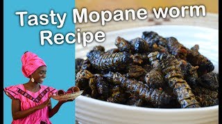 HOW TO COOK MOPANE WORMS MADORA MINGOLO TASTY NAMIBIANAFRICAN FOOD Namibian recipes lempies [upl. by Hayarahs658]