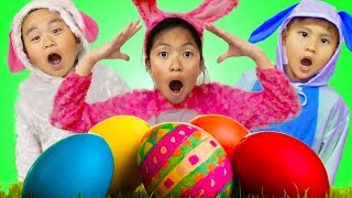 Wendy Pretend Play Huge Easter Surprise Eggs Hunt w Liam amp Lyndon [upl. by Gothurd]